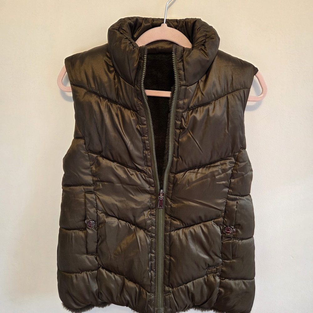 Mayoral Olive Quilted Puffer Vest